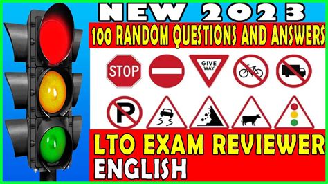 Complete 100 Questions + Answers: LTO Exam Reviewer (ENGLISH) .
